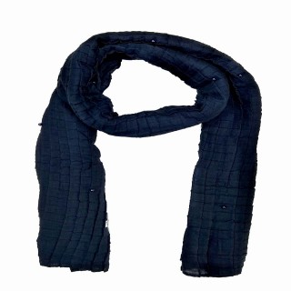 Designer Crush Diamond Studded Stole - Navy Blue								